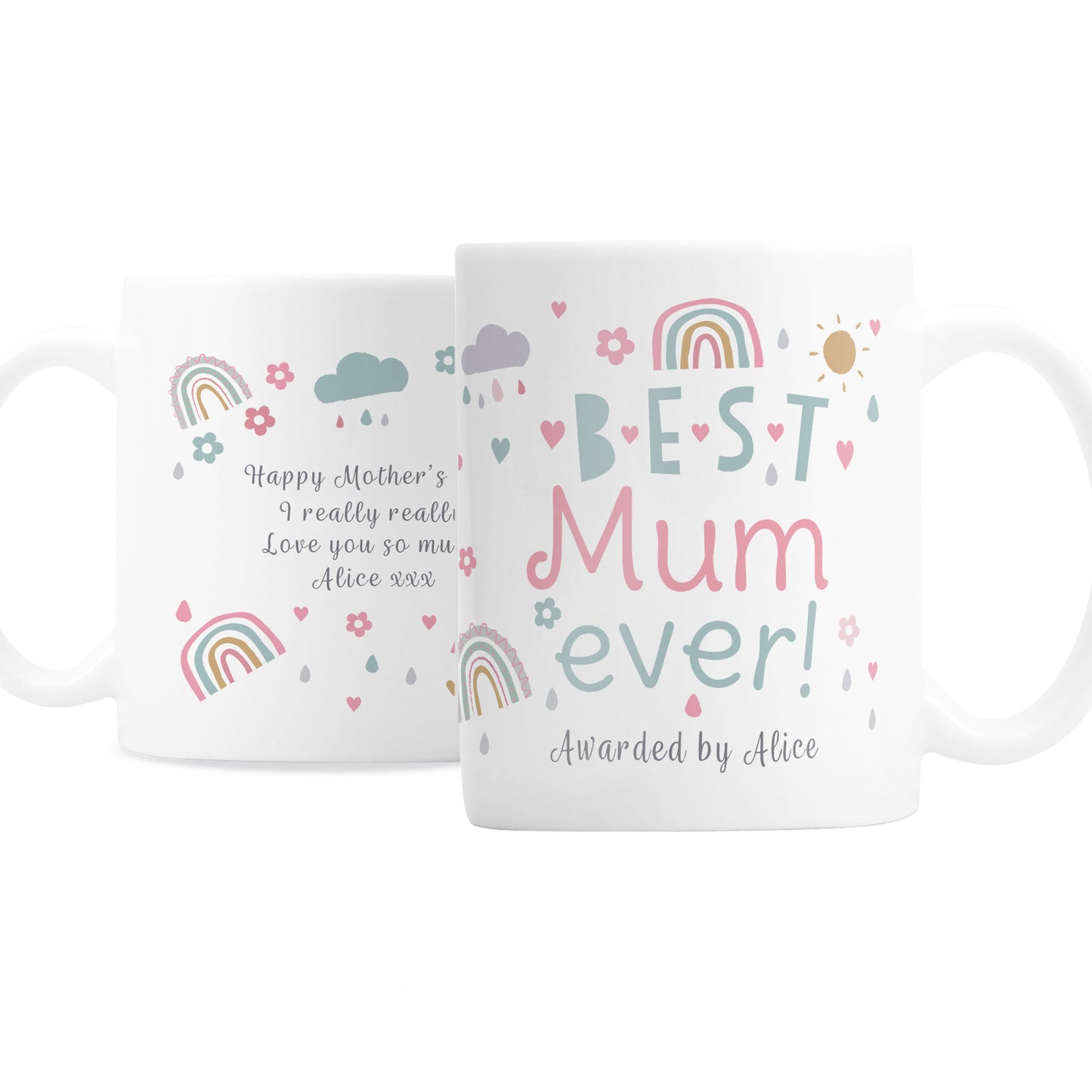 Personalised Best Ever Rainbows & Sunshine Mug - MK&JD Gifts