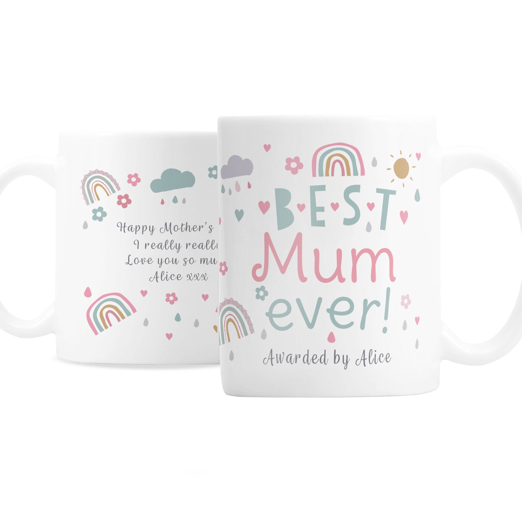 Personalised Best Ever Rainbows & Sunshine Mug - MK&JD Gifts