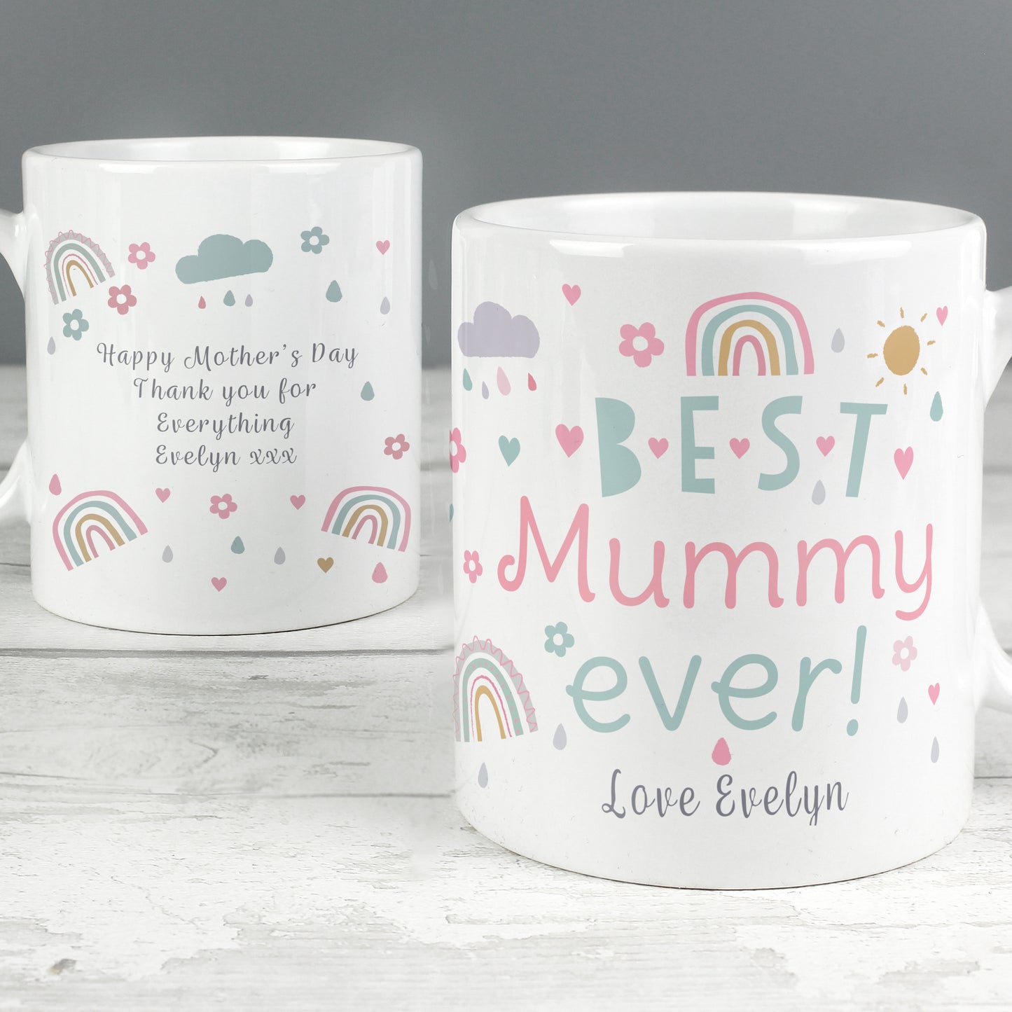 Personalised Best Ever Rainbows & Sunshine Mug - MK&JD Gifts