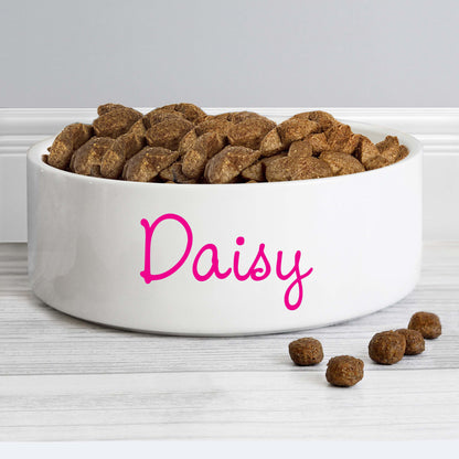Personalised Pink Name 14cm Medium Pet Bowl - MK&JD Gifts