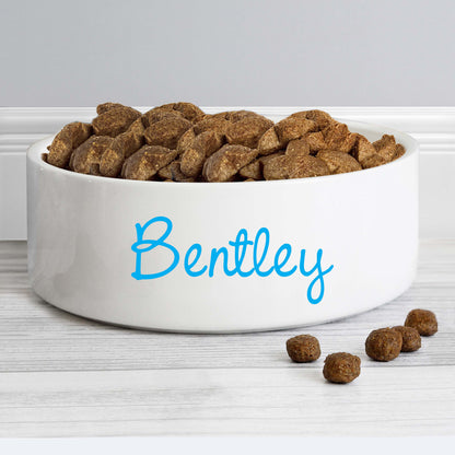 Personalised Blue Name 14cm Medium Pet Bowl - MK&JD Gifts