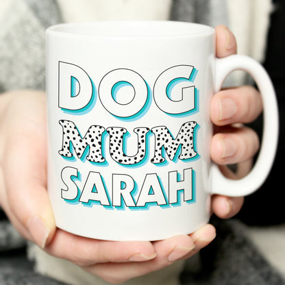Personalised Dog Mum Blue Spots Mug - MK&JD Gifts