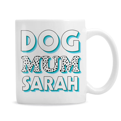 Personalised Dog Mum Blue Spots Mug - MK&JD Gifts