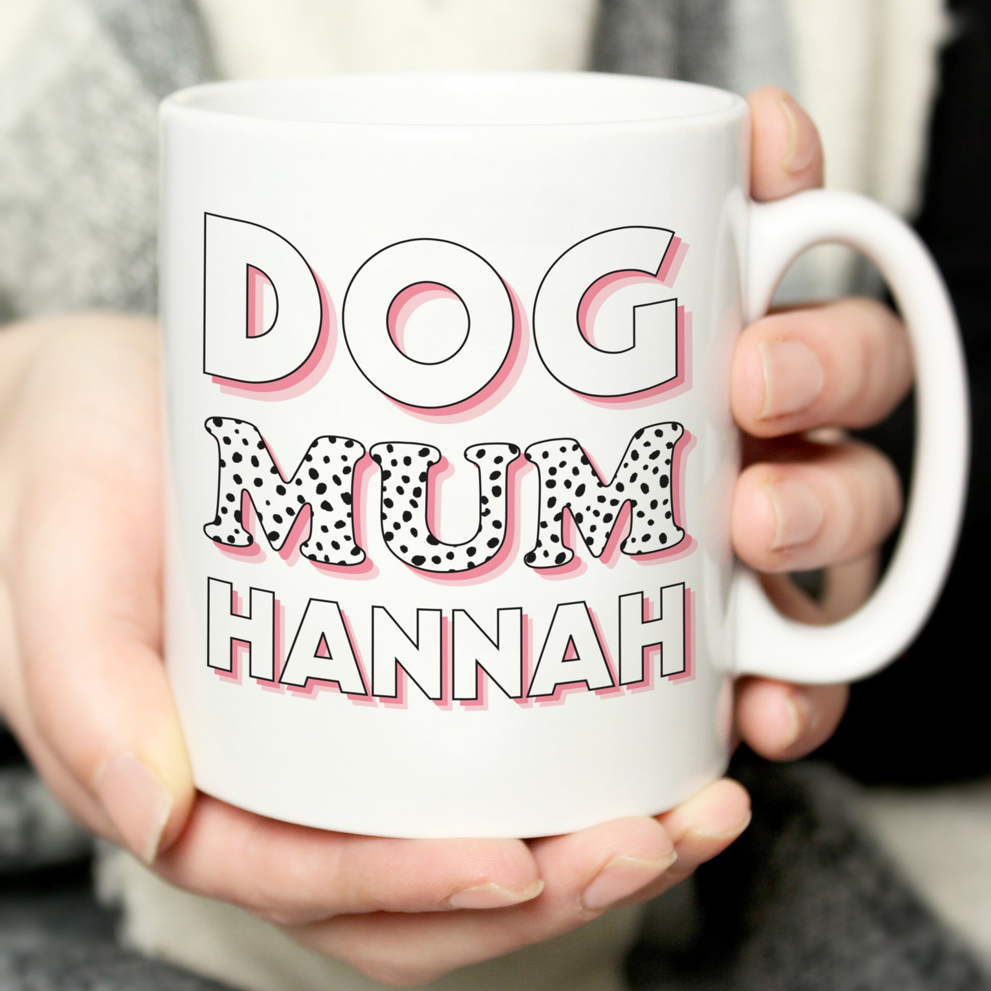 Personalised Dog Mum Pink Spots Mug - MK&JD Gifts