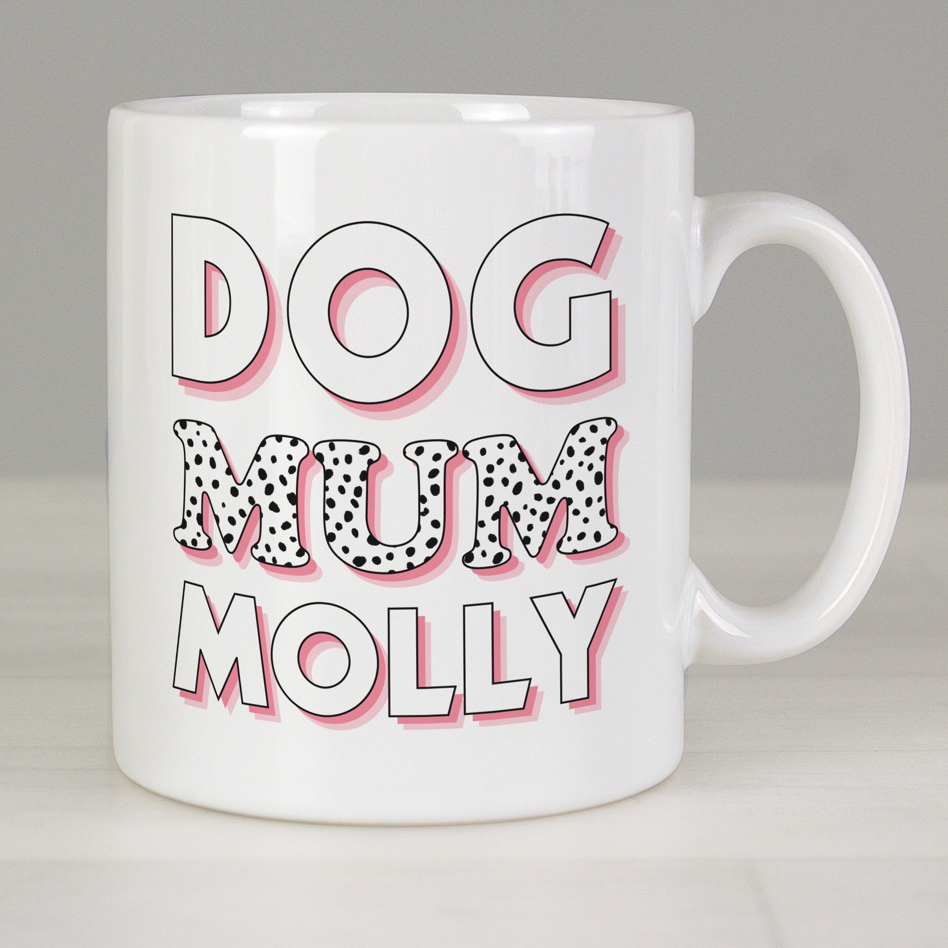 Personalised Dog Mum Pink Spots Mug - MK&JD Gifts