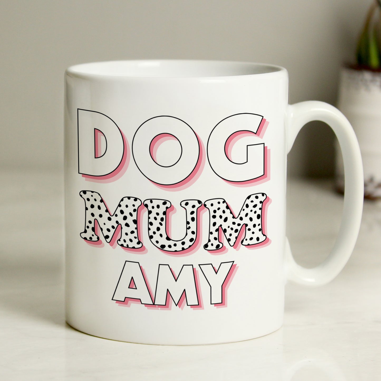 Personalised Dog Mum Pink Spots Mug - MK&JD Gifts