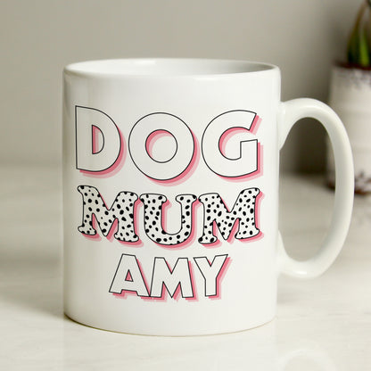 Personalised Dog Mum Pink Spots Mug - MK&JD Gifts