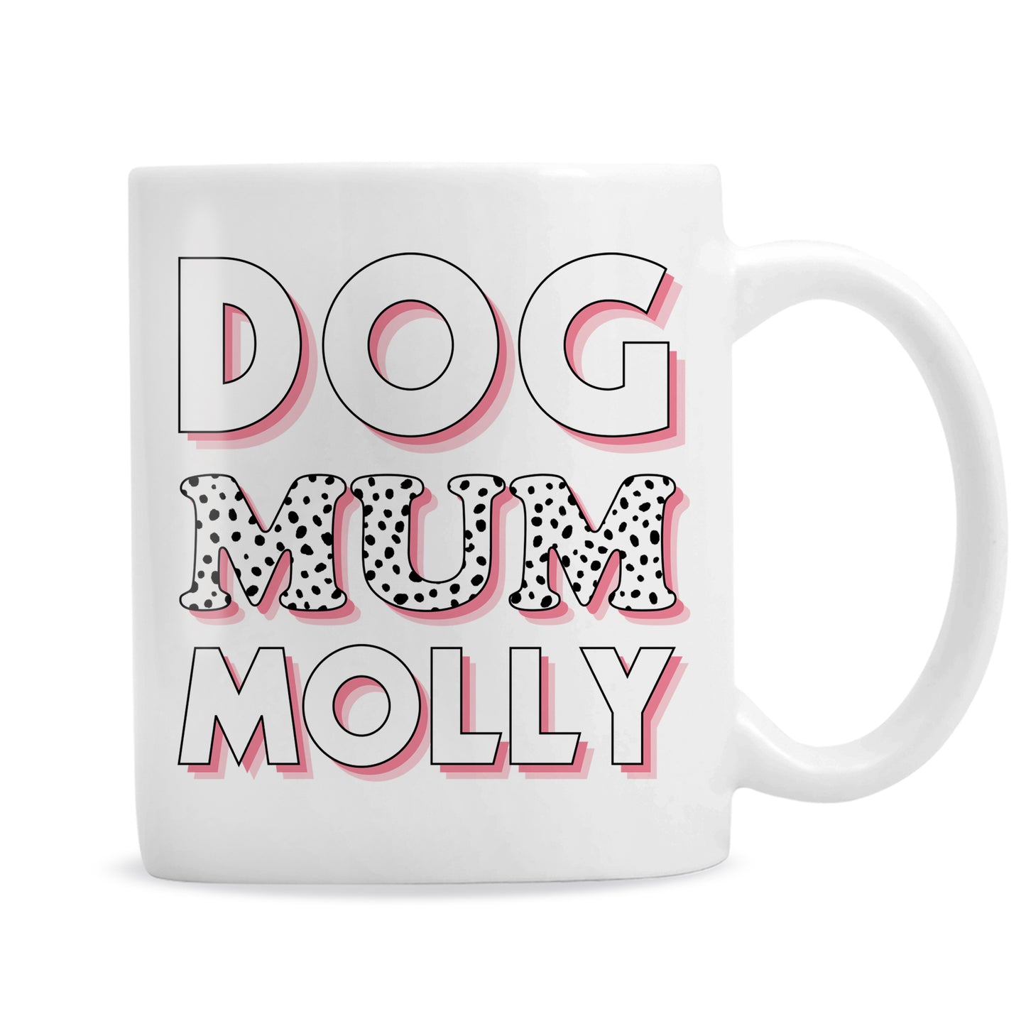 Personalised Dog Mum Pink Spots Mug - MK&JD Gifts