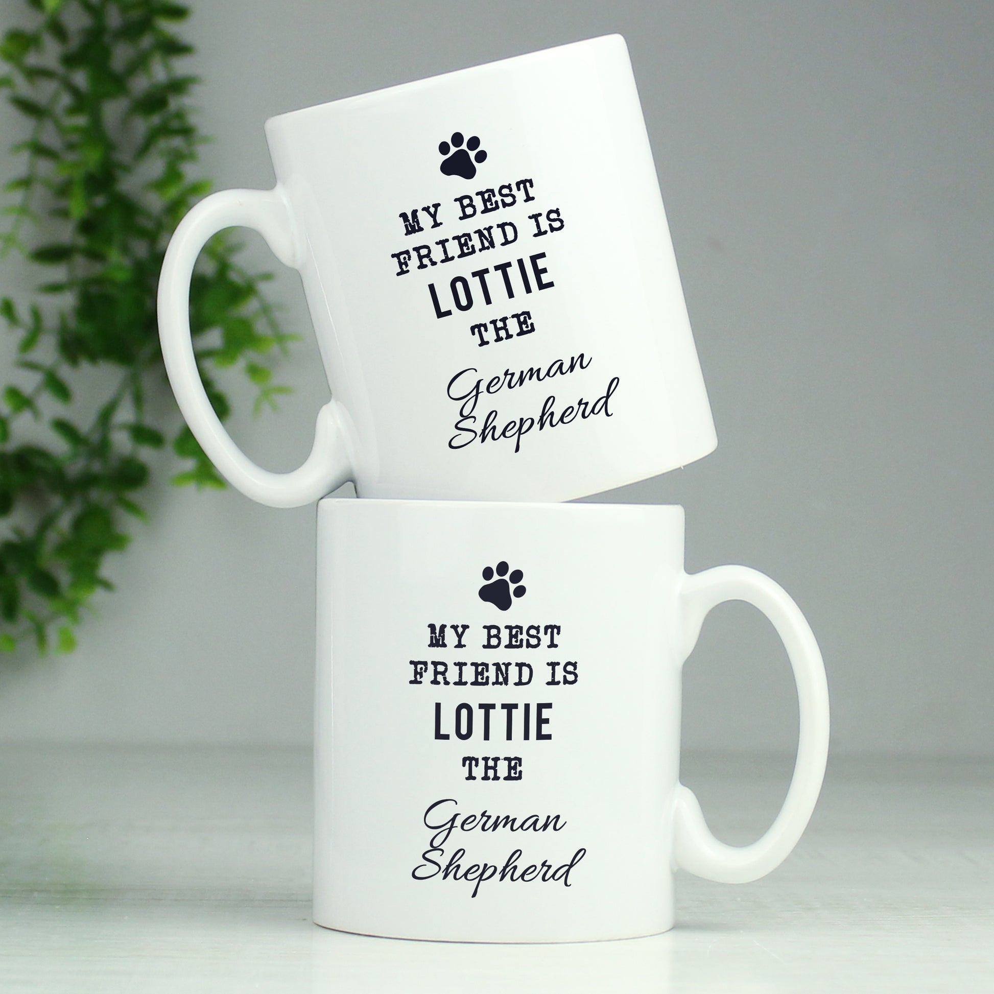 Personalised Paw Print Dog Breed Mug - MK&JD Gifts