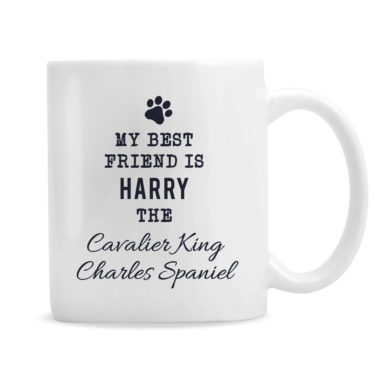 Personalised Paw Print Dog Breed Mug - MK&JD Gifts