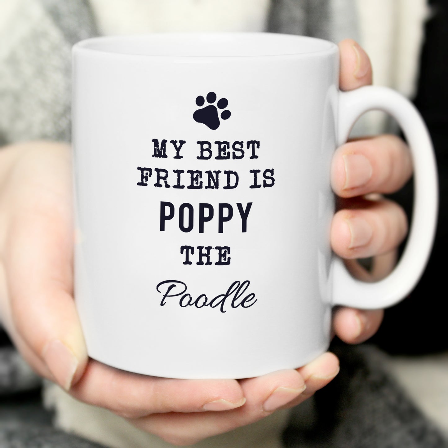 Personalised Paw Print Dog Breed Mug - MK&JD Gifts