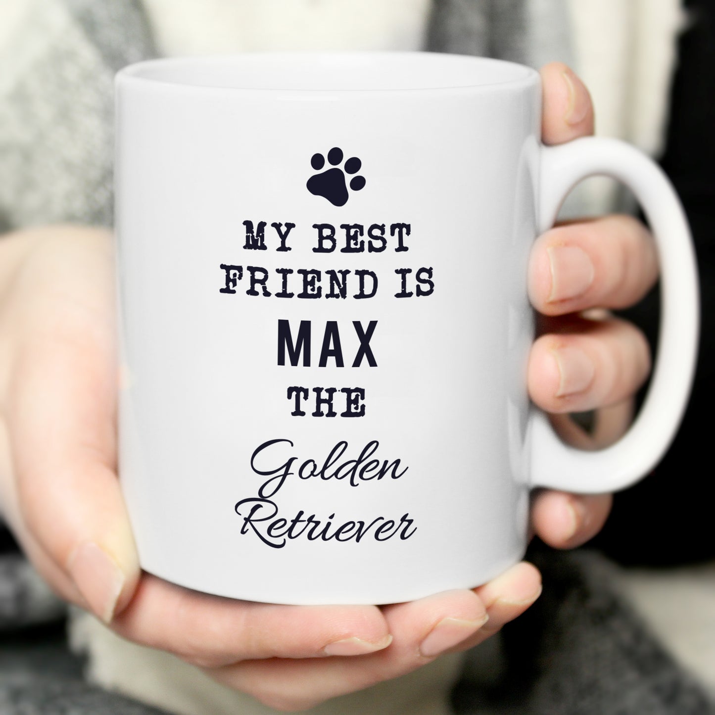 Personalised Paw Print Dog Breed Mug - MK&JD Gifts