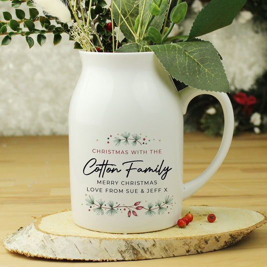 Personalised Christmas Flower Jug - MK&JD Gifts