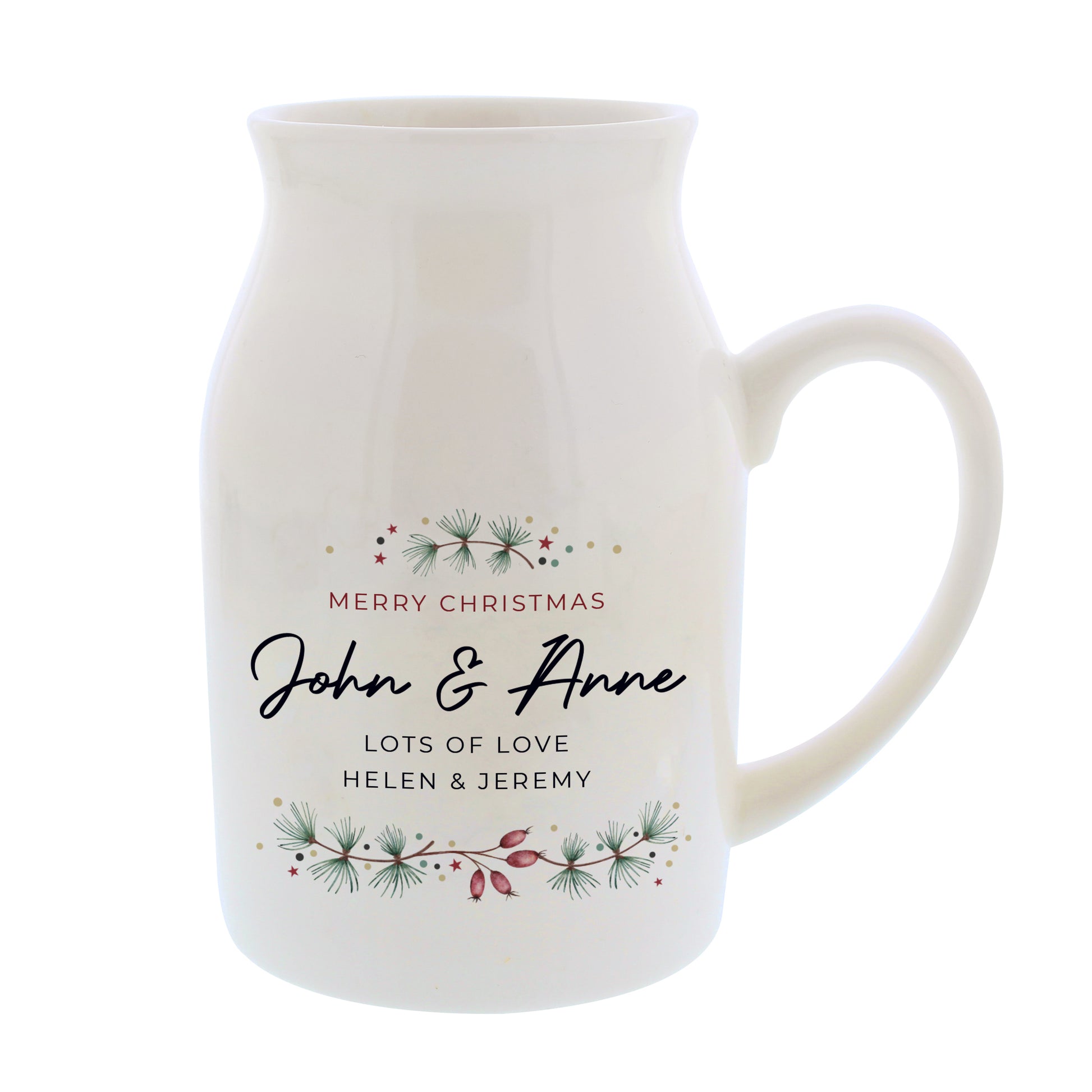 Personalised Christmas Flower Jug - MK&JD Gifts