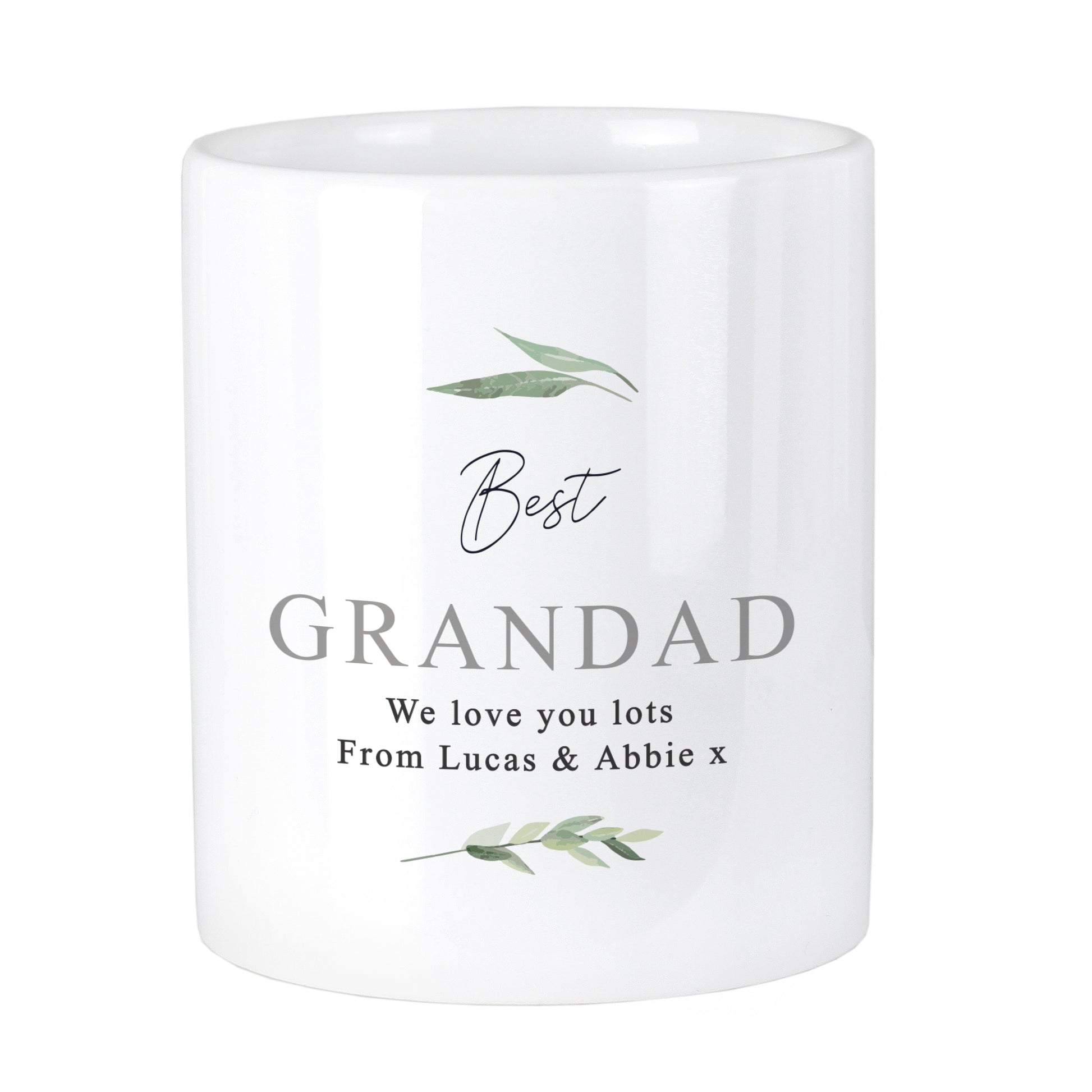 Personalised Free Text Botanical Ceramic Storage Pot - MK&JD Gifts