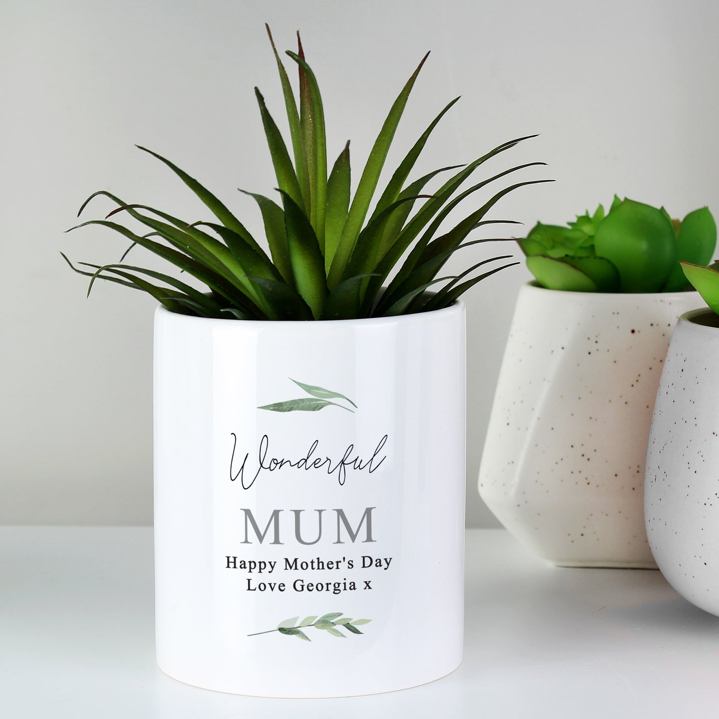 Personalised Free Text Botanical Ceramic Storage Pot - MK&JD Gifts