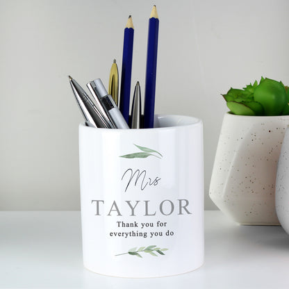 Personalised Free Text Botanical Ceramic Storage Pot - MK&JD Gifts