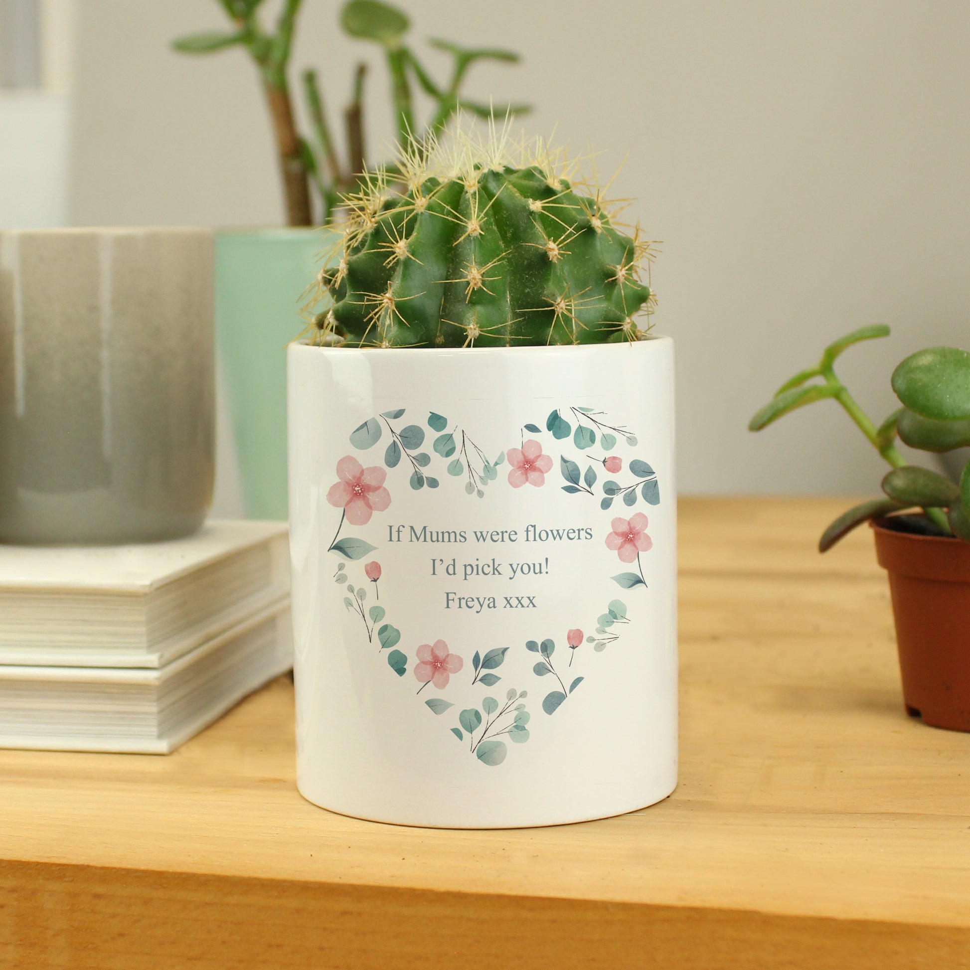 Personalised Floral Heart Ceramic Storage Pot - MK&JD Gifts