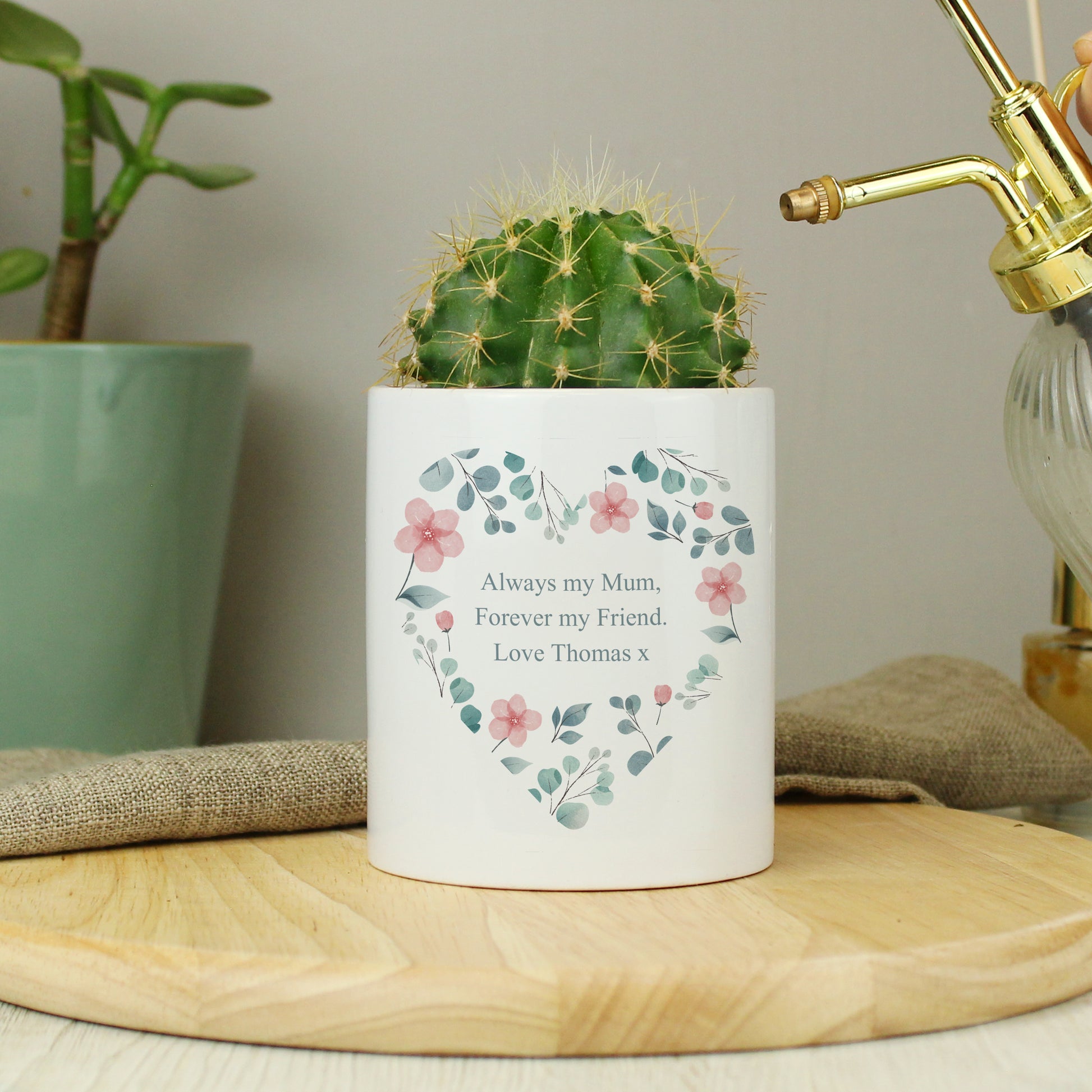 Personalised Floral Heart Ceramic Storage Pot - MK&JD Gifts