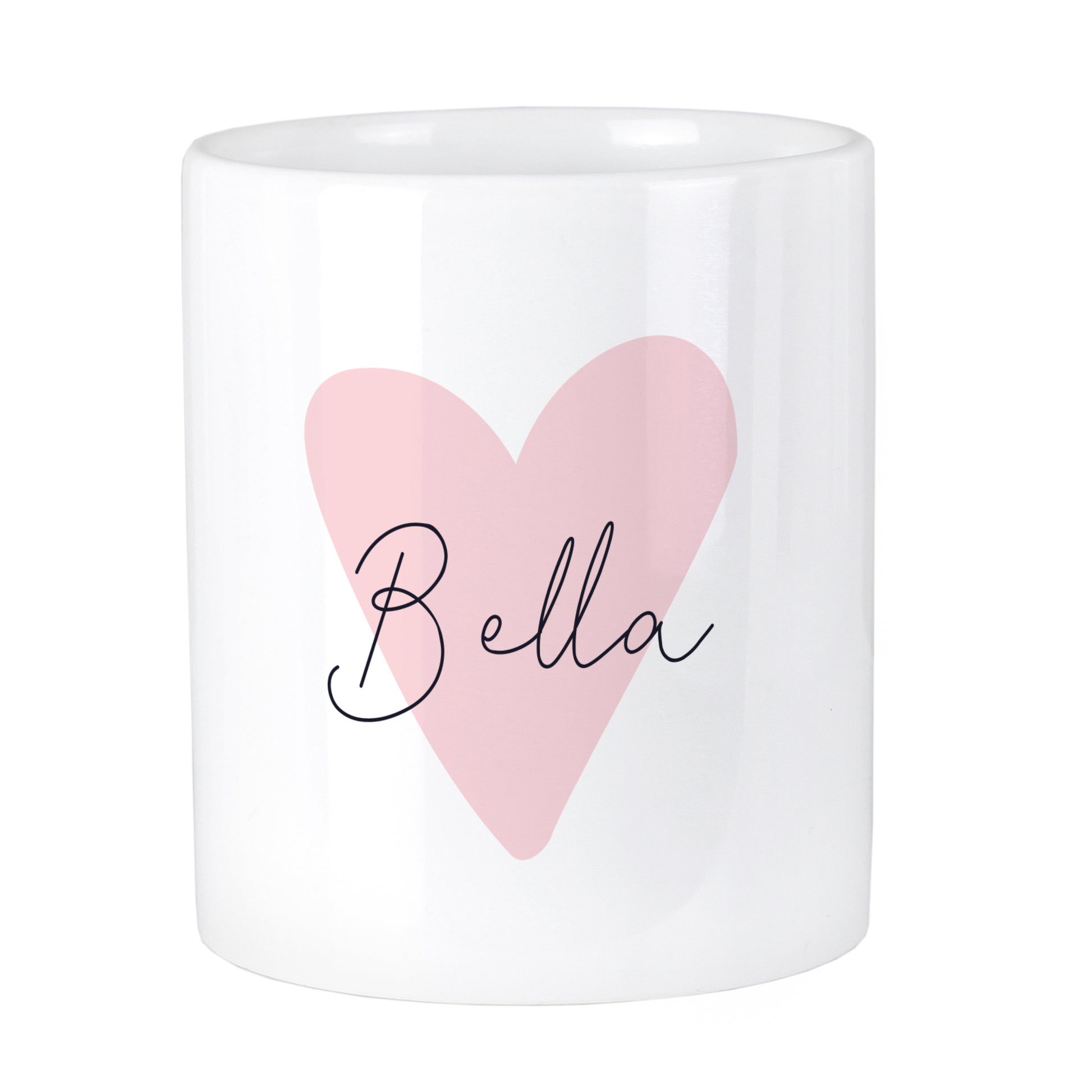 Personalised Pink Heart Ceramic Storage Pot - MK&JD Gifts