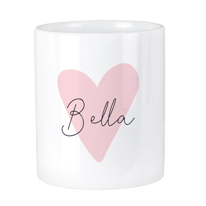 Personalised Pink Heart Ceramic Storage Pot - MK&JD Gifts