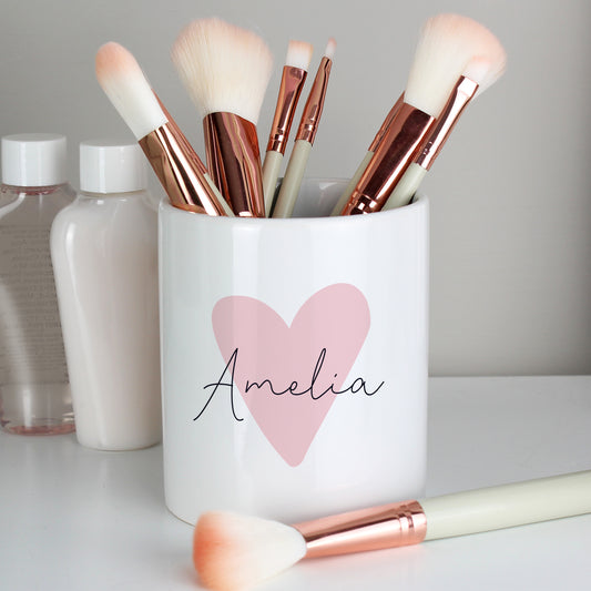 Personalised Pink Heart Ceramic Storage Pot - MK&JD Gifts