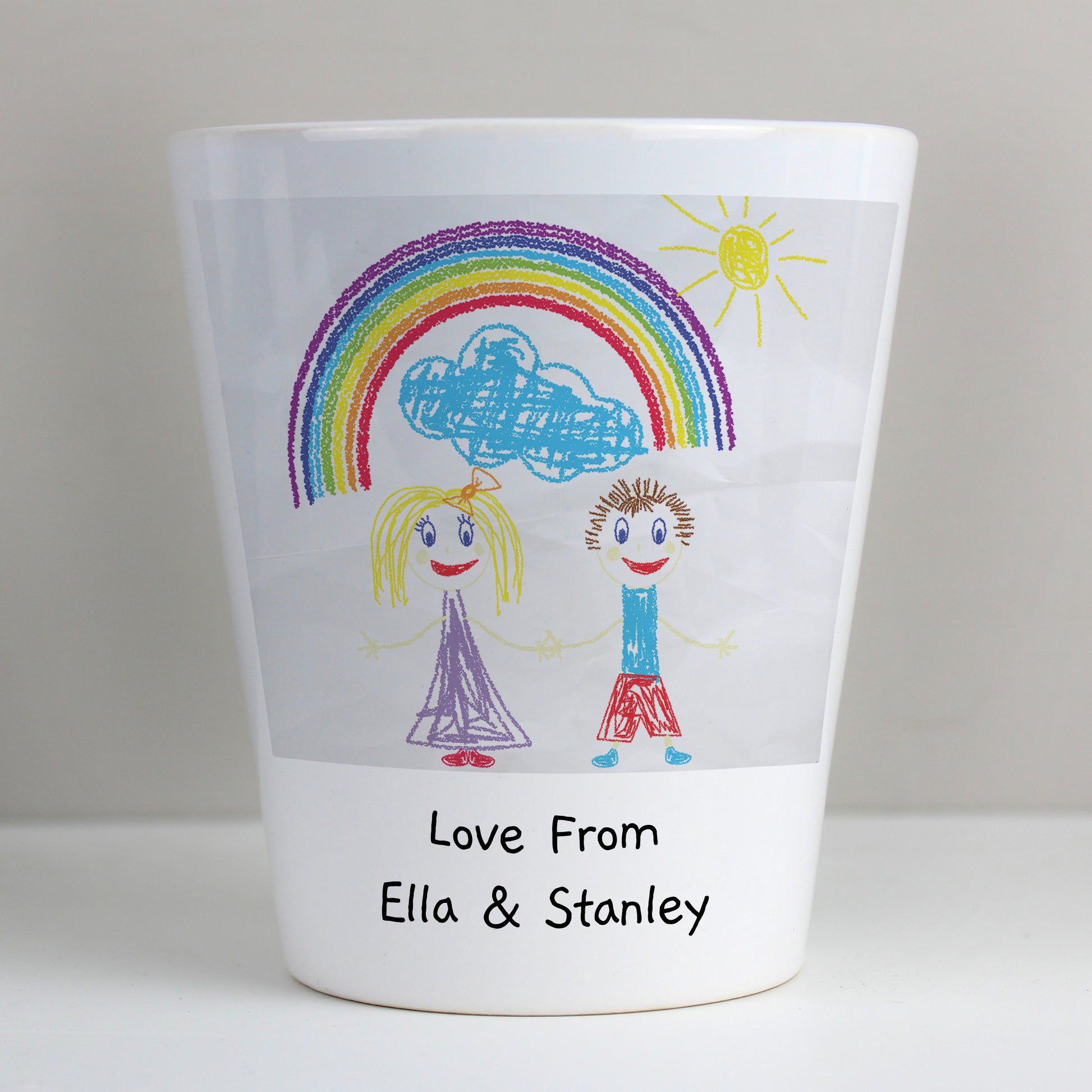 Personalised Childrens Drawing Photo Upload Plant Pot - MK&JD Gifts