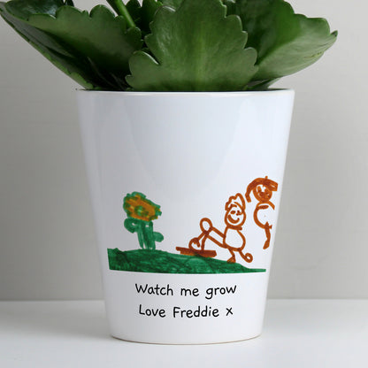 Personalised Childrens Drawing Photo Upload Plant Pot - MK&JD Gifts