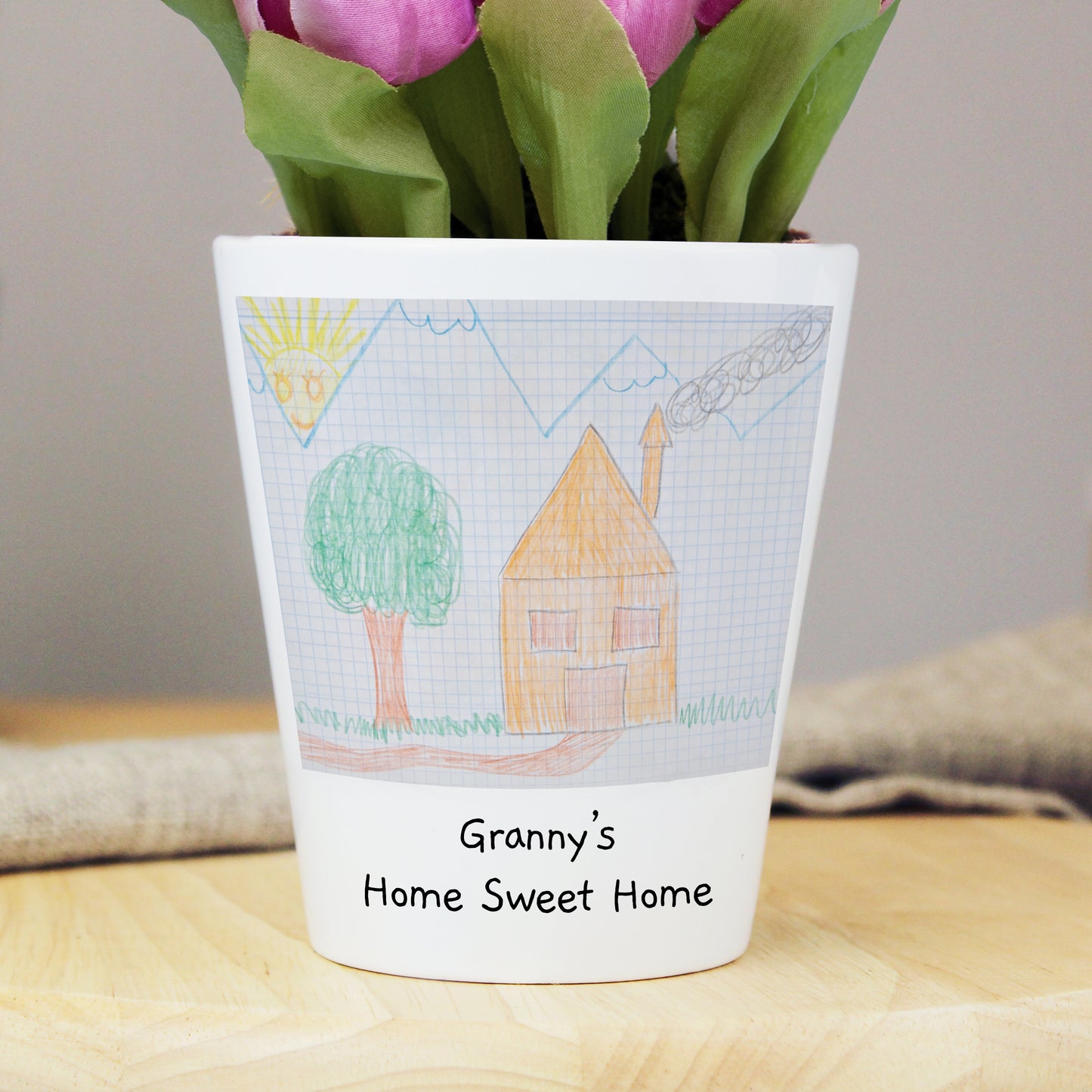 Personalised Childrens Drawing Photo Upload Plant Pot - MK&JD Gifts