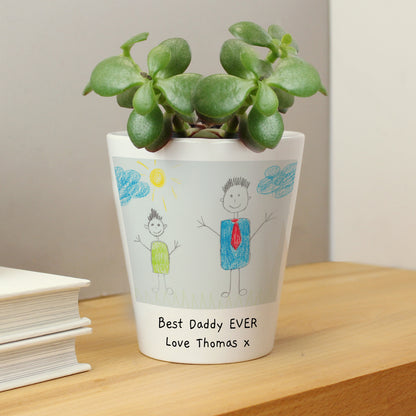 Personalised Childrens Drawing Photo Upload Plant Pot - MK&JD Gifts
