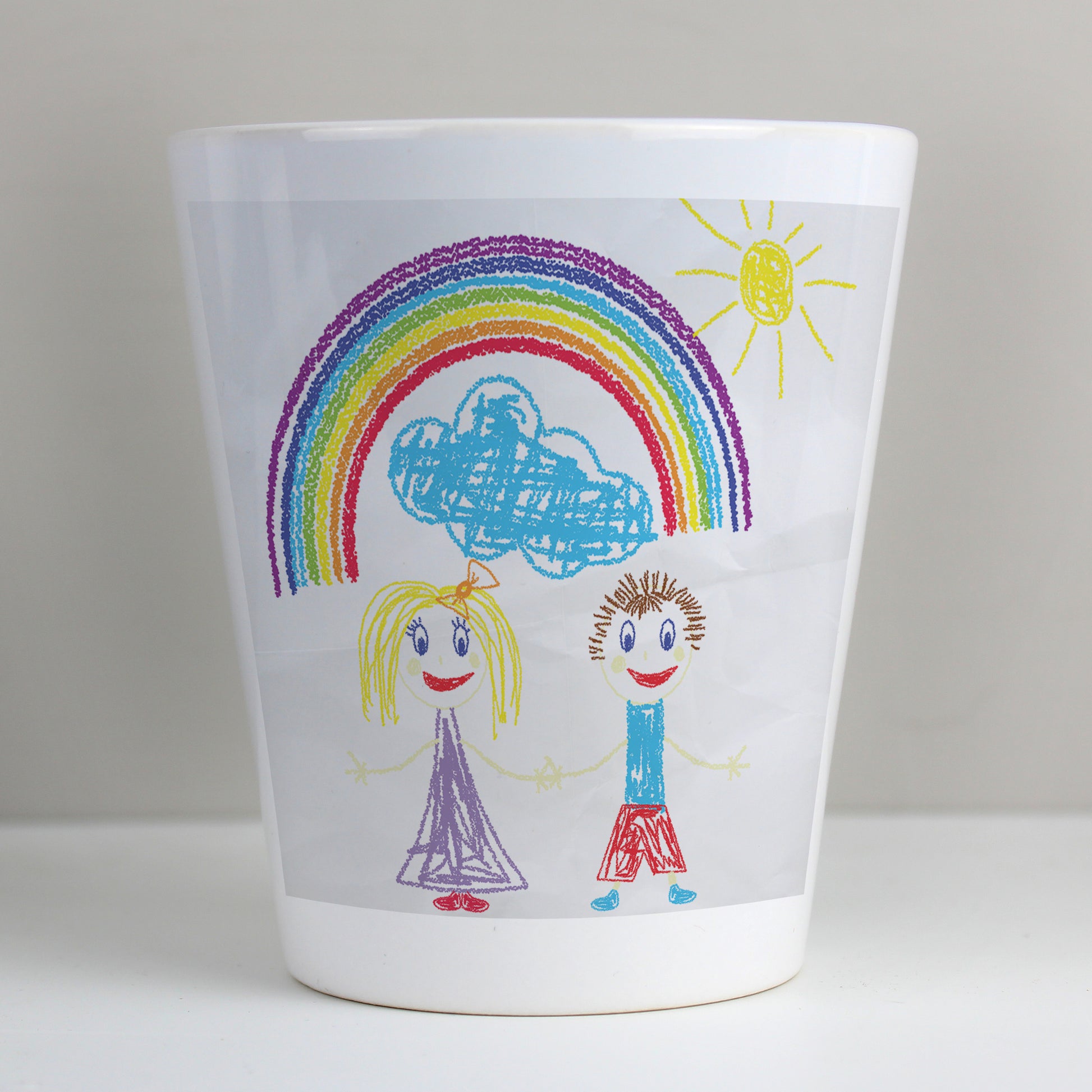 Personalised Childrens Drawing Photo Upload Plant Pot - MK&JD Gifts