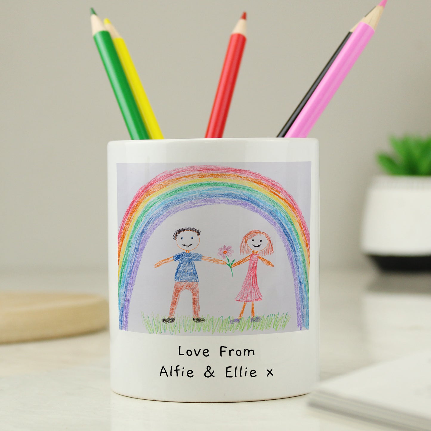 Personalised Childrens Drawing Photo Storage Pot - MK&JD Gifts