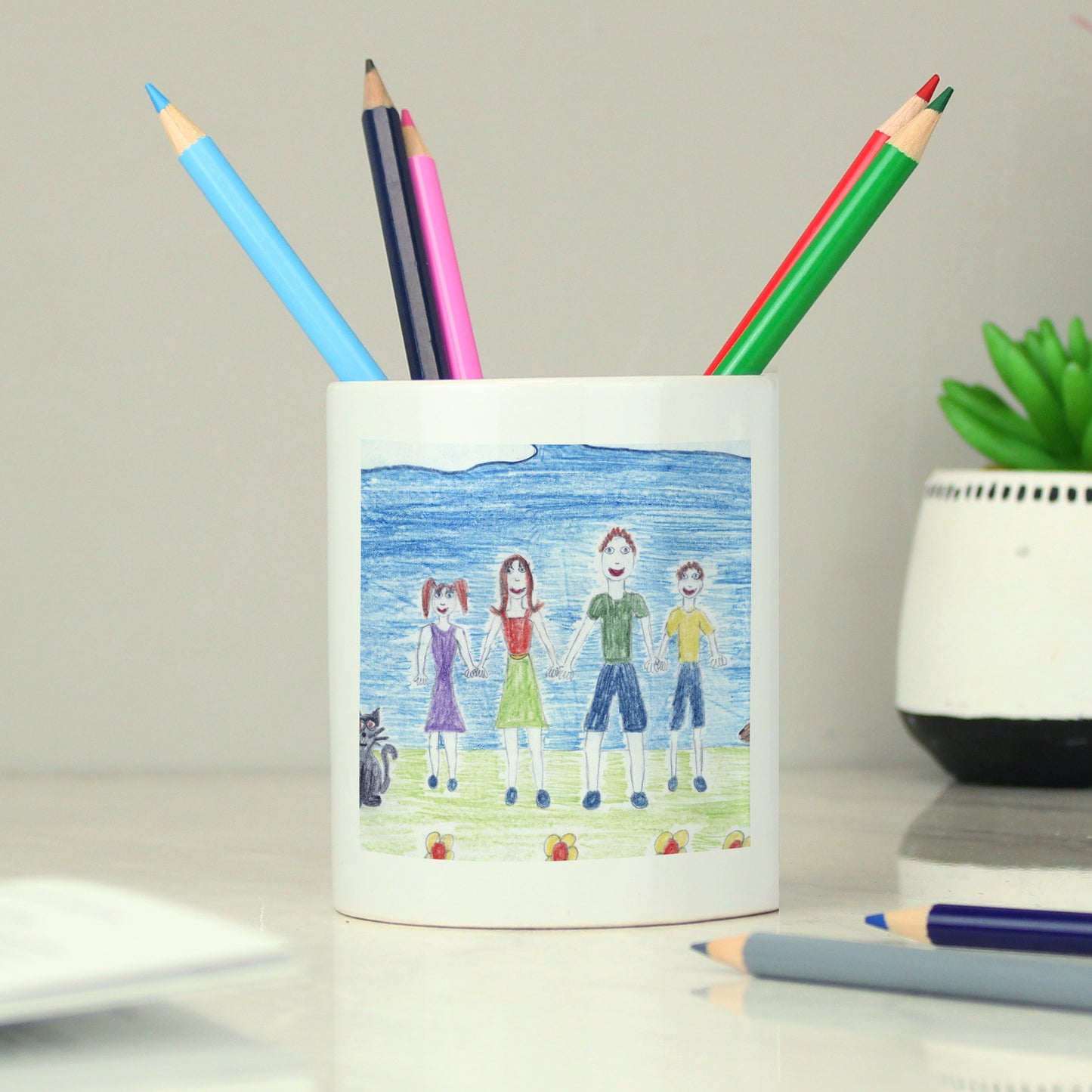 Personalised Childrens Drawing Photo Storage Pot - MK&JD Gifts