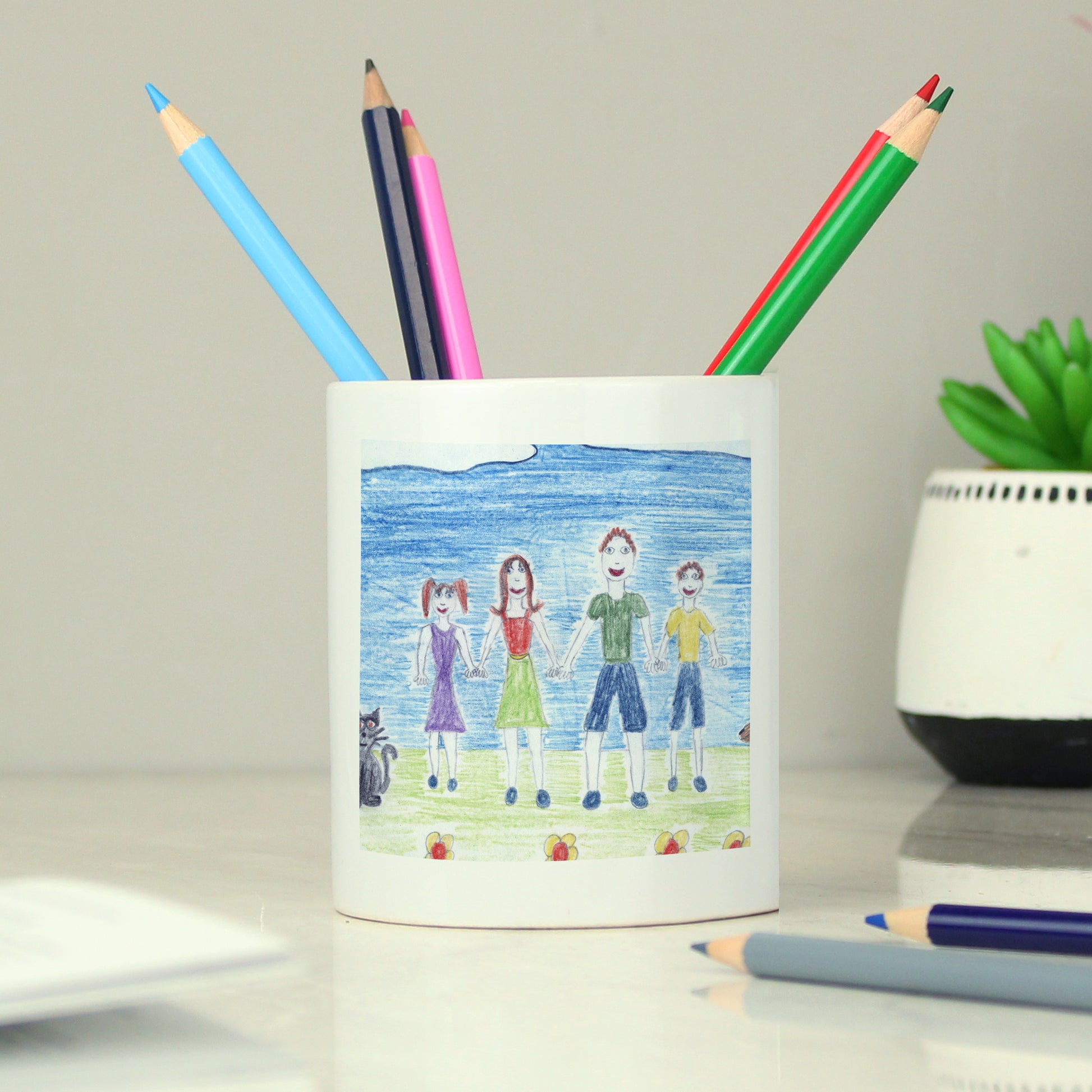 Personalised Childrens Drawing Photo Storage Pot - MK&JD Gifts