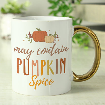 Personalised Pumpkin Spice Gold Handle Mug - MK&JD Gifts