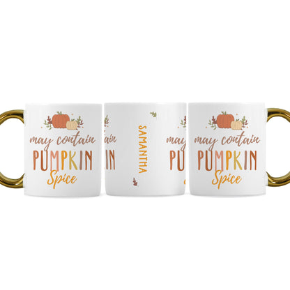 Personalised Pumpkin Spice Gold Handle Mug - MK&JD Gifts