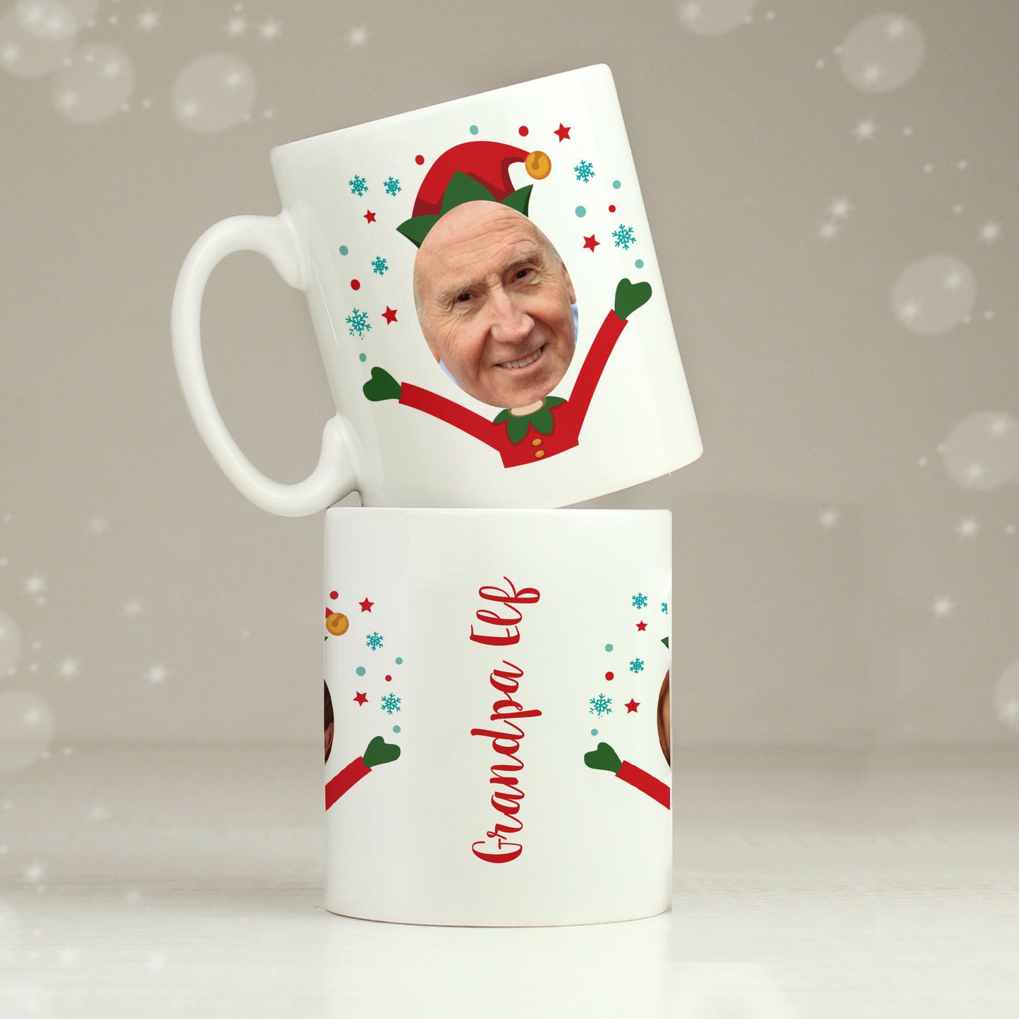 Personalised Photo Upload Christmas Elf Mug - MK&JD Gifts