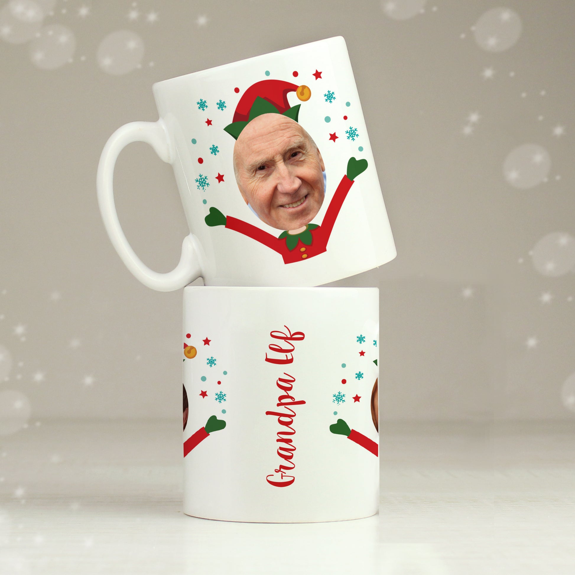 Personalised Photo Upload Christmas Elf Mug - MK&JD Gifts