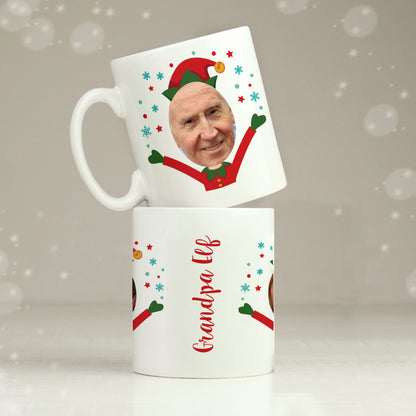 Personalised Photo Upload Christmas Elf Mug - MK&JD Gifts
