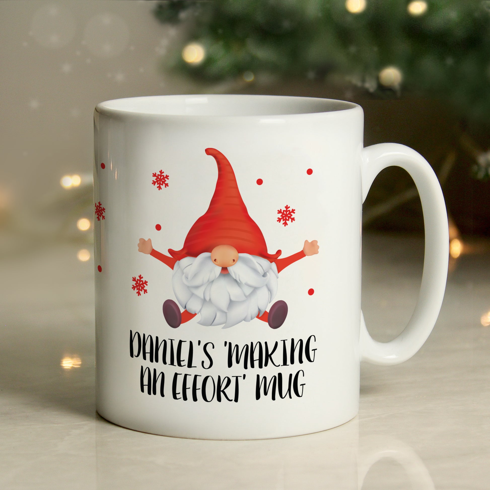 Personalised Red Gonk Christmas Mug - MK&JD Gifts