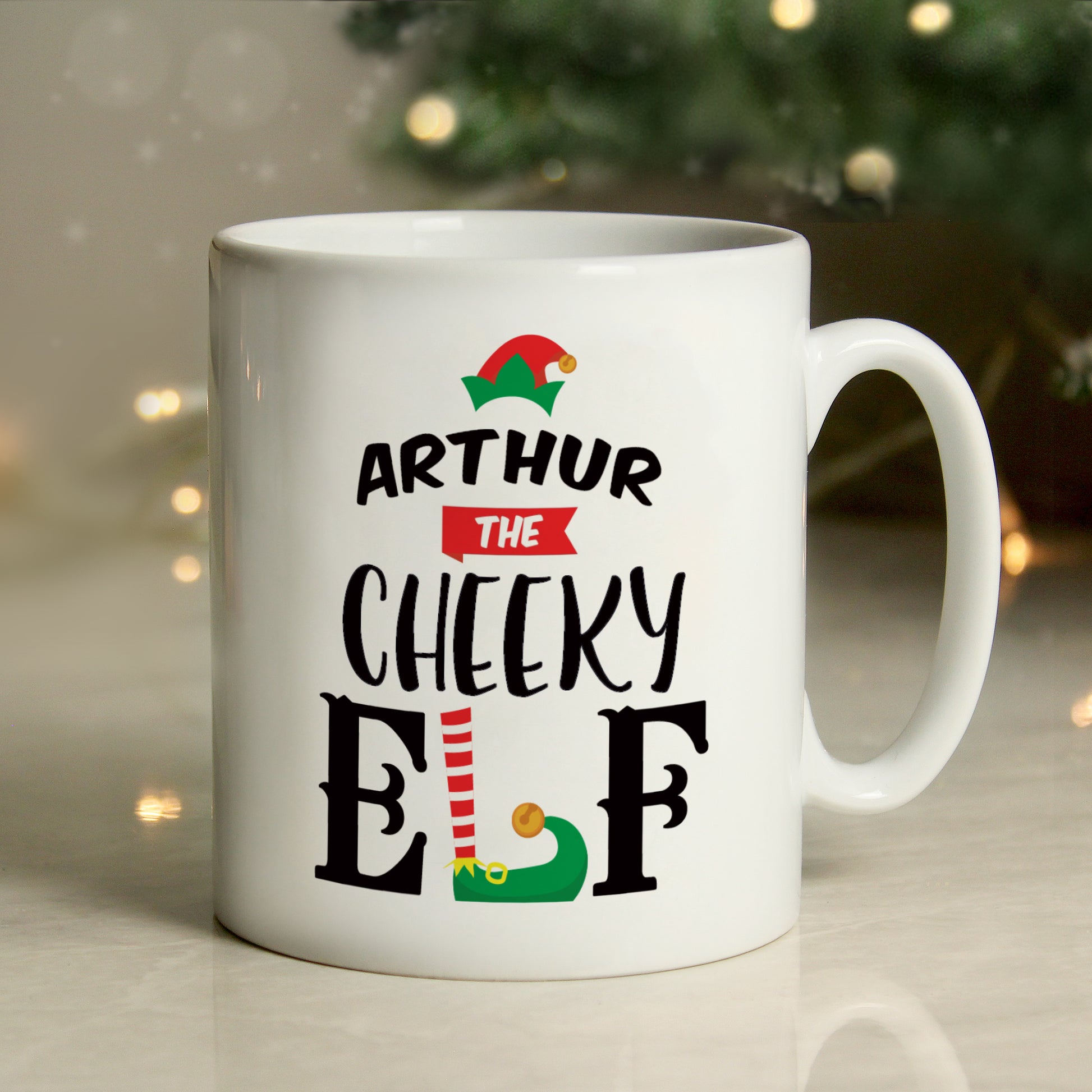 Personalised Elf Christmas Mug - MK&JD Gifts