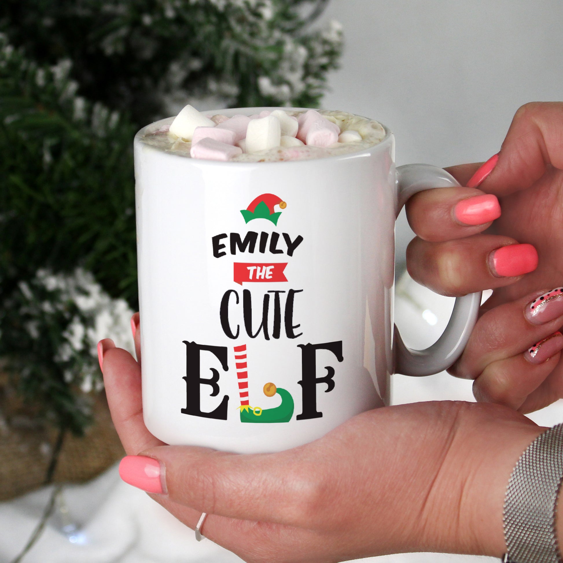 Personalised Elf Christmas Mug - MK&JD Gifts