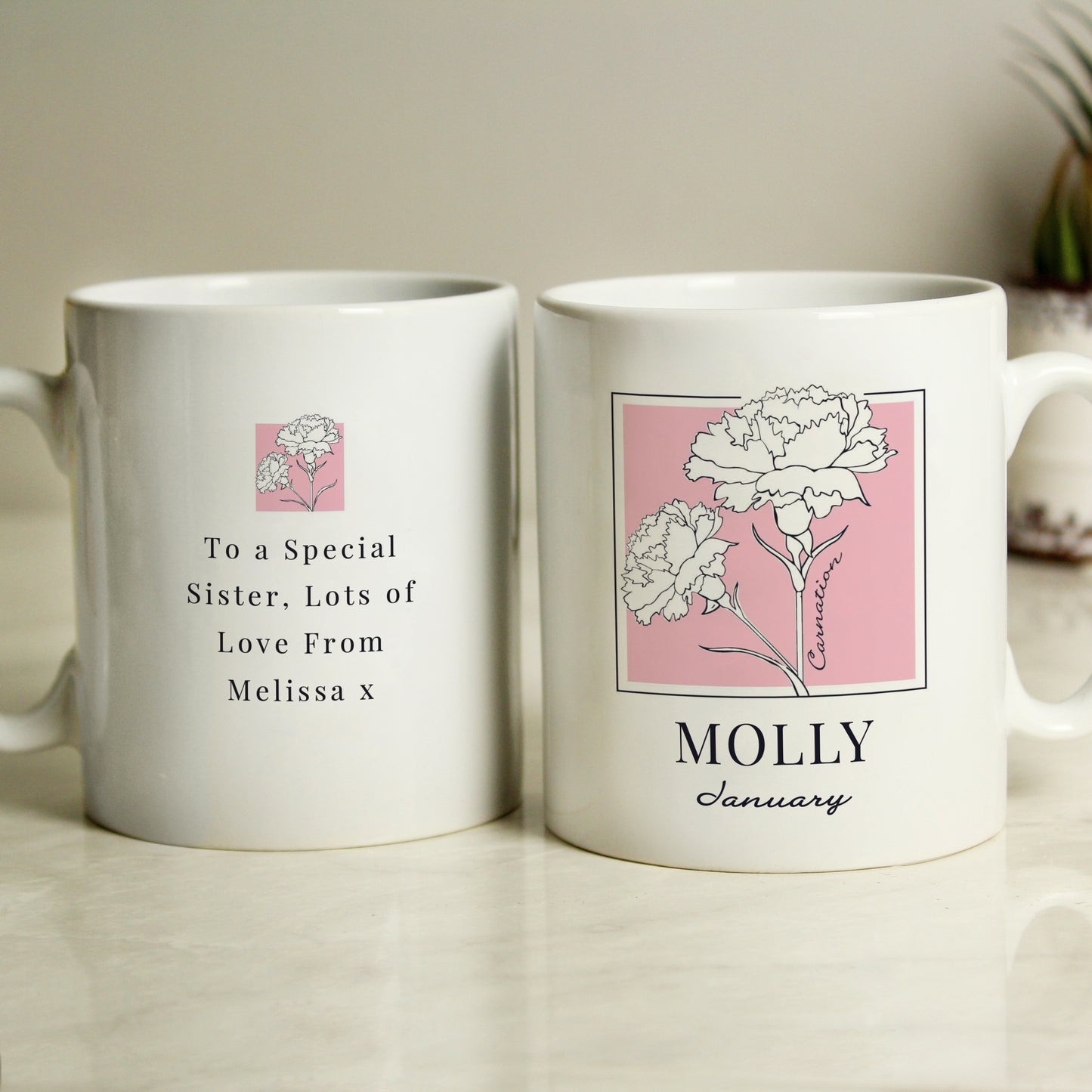 Personalised Birth Flower Mug - MK&JD Gifts