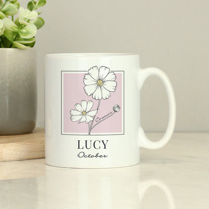 Personalised Birth Flower Mug - MK&JD Gifts