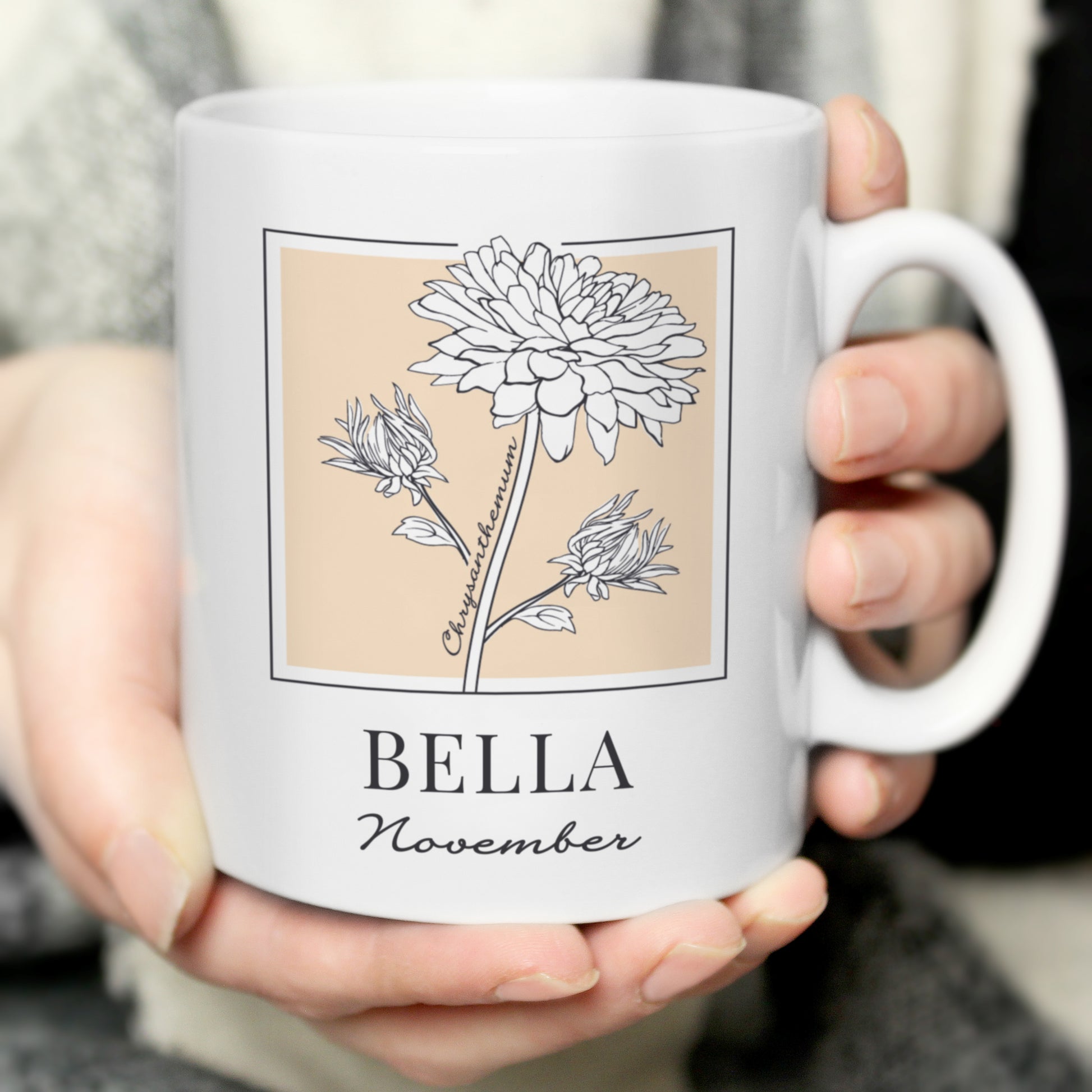 Personalised Birth Flower Mug - MK&JD Gifts
