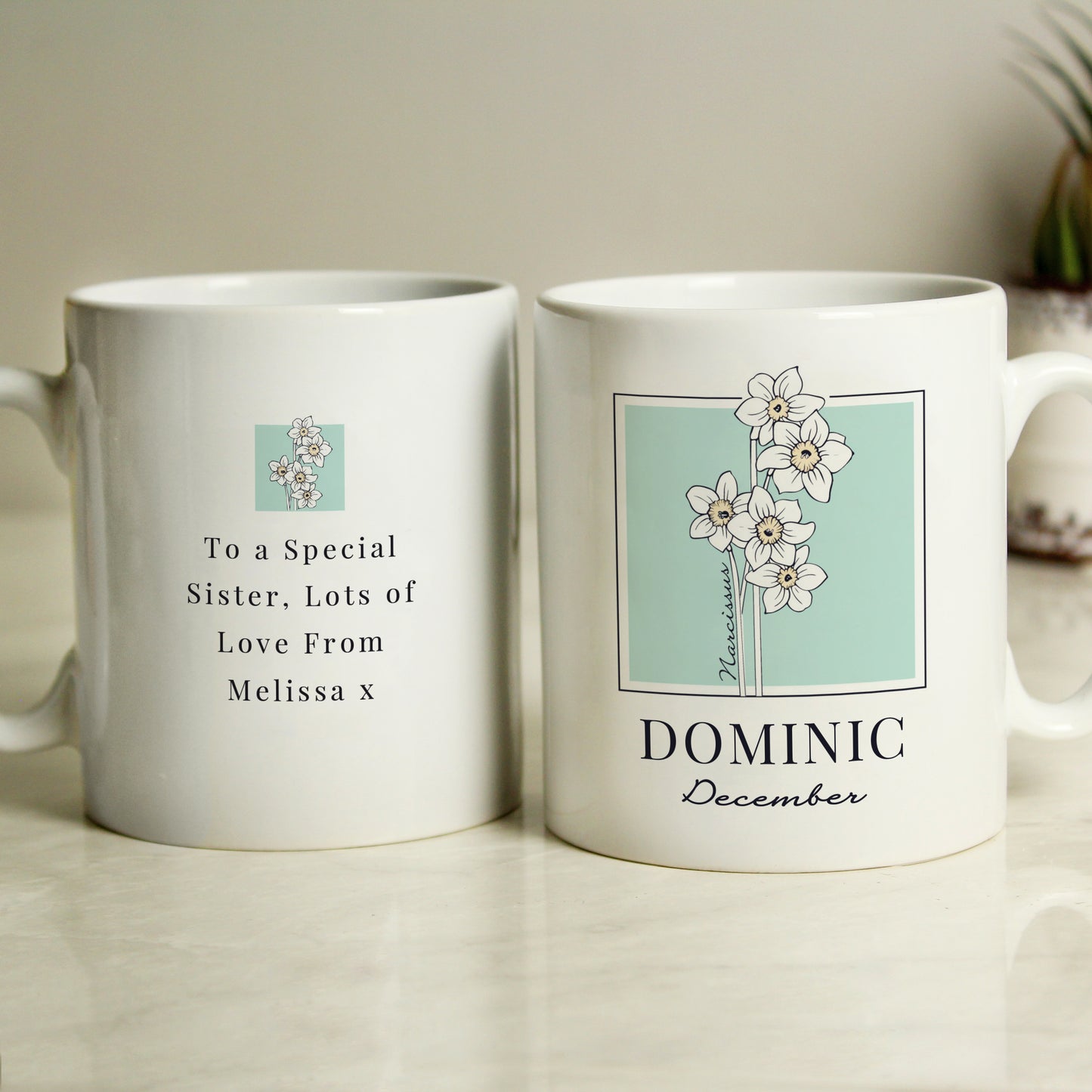 Personalised Birth Flower Mug - MK&JD Gifts