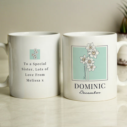 Personalised Birth Flower Mug - MK&JD Gifts