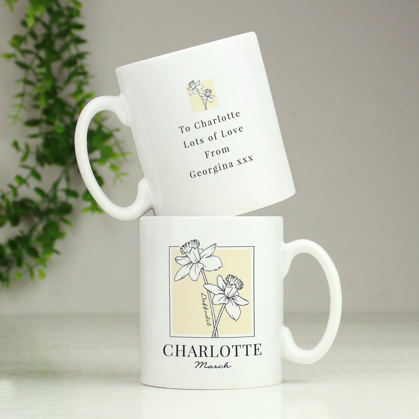Personalised Birth Flower Mug - MK&JD Gifts