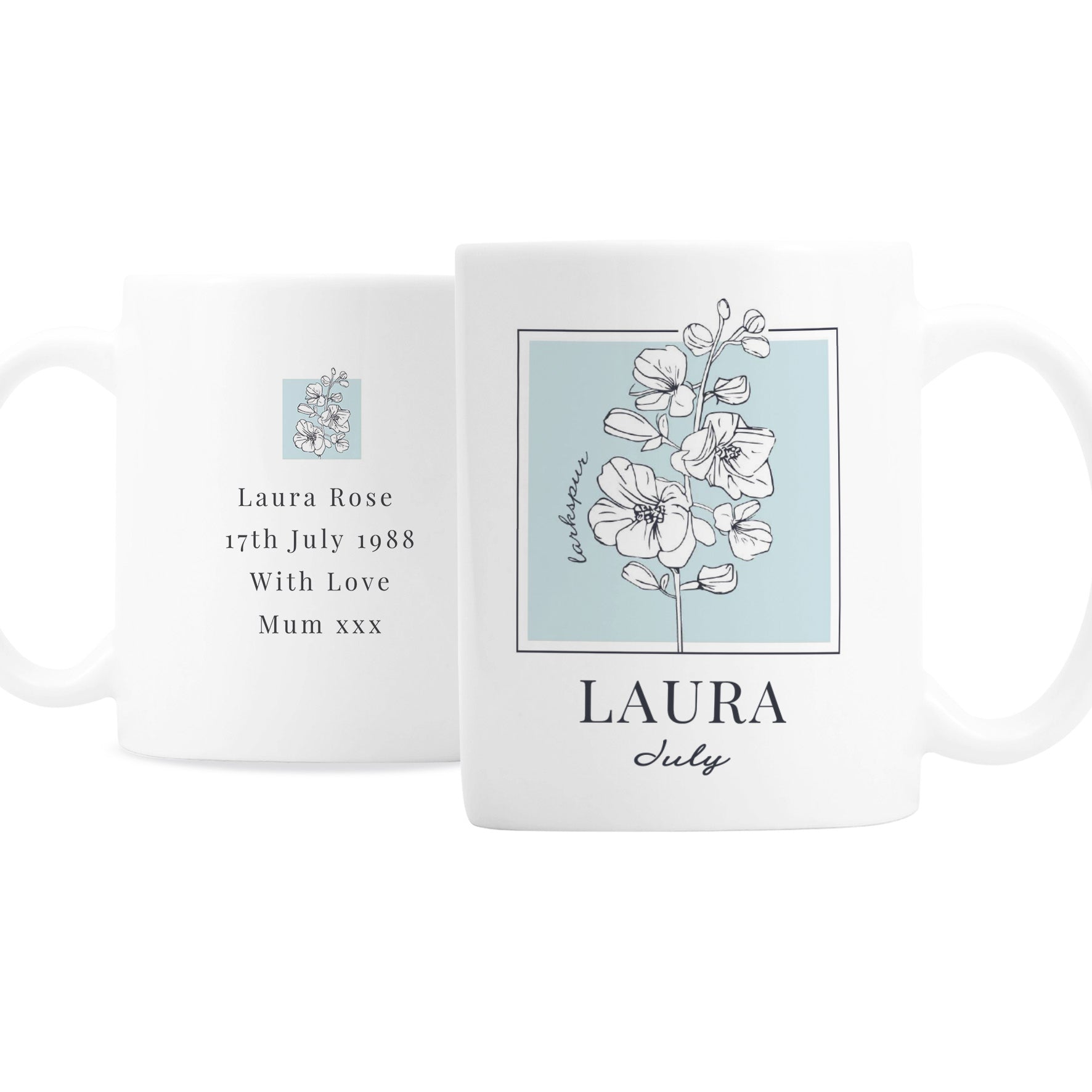 Personalised Birth Flower Mug - MK&JD Gifts