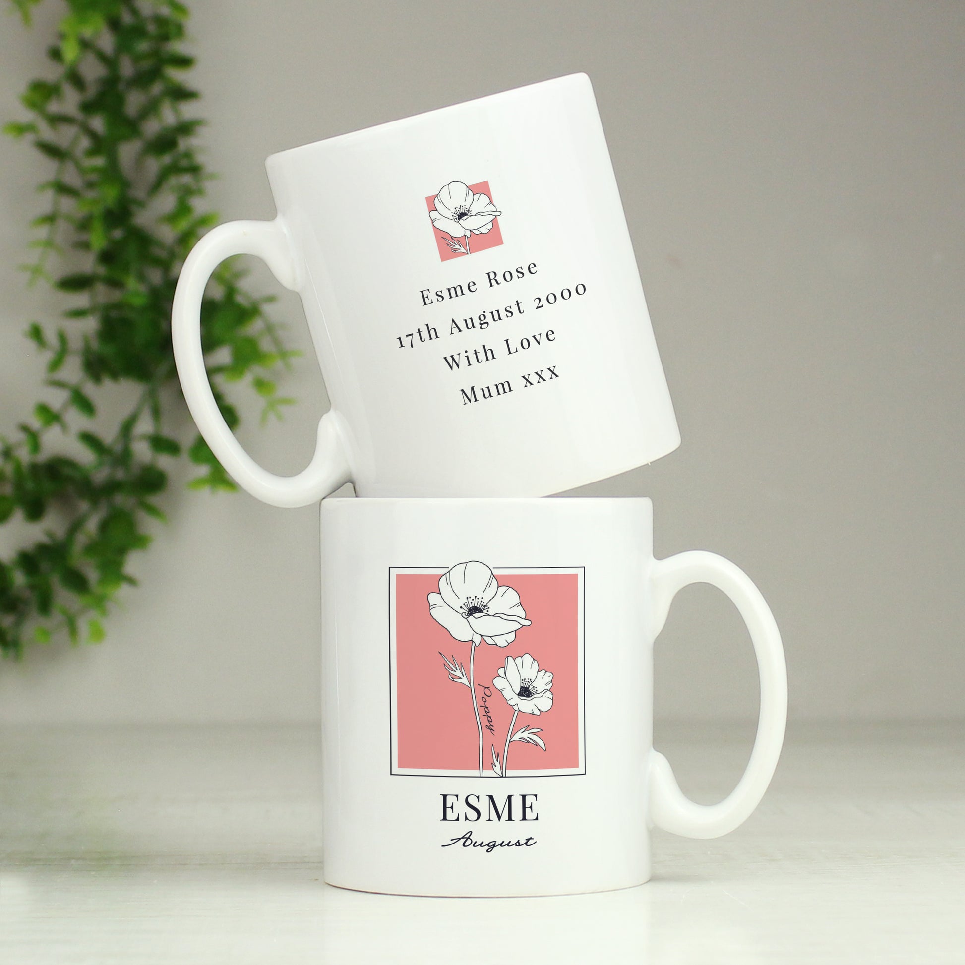 Personalised Birth Flower Mug - MK&JD Gifts
